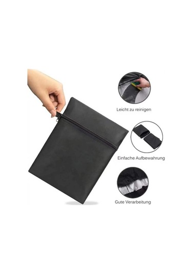 Pazly 420d Oxford Kumaş Kargo Bisiklet Yağmur Örtüsü - Güneş Ve Kar Geçirmez - 255x90x110cm Siyah Kılıf