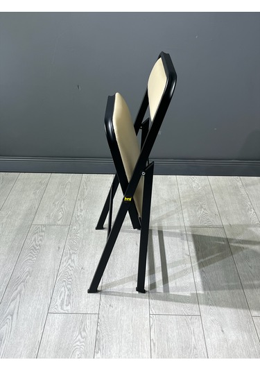 Katlanır Kamp Sandalyesi Cappuccino Piknik Sandalyesi Kapuçino Deri Siyah - Cappuccino