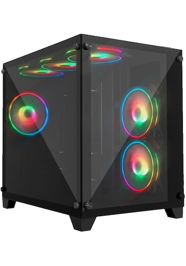 Gameforce Liquid Mini 6x120 MM RGB Fanlı Micro ATX Oyuncu Bilgisayar Kasası