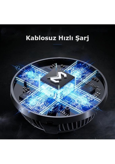 Gw02 Izgara Klipsli Işıklı Soğutmalı Ayaklı 30w Kablosuz Şarjlı Magsafe Araç İçi Telefon Tutucu Siyah