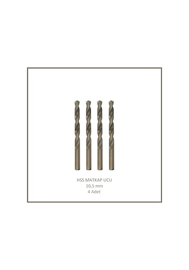 Hss Matkap Ucu 10,5 Mm, Metal, Ahşap, Plastik İçin 4 Adet