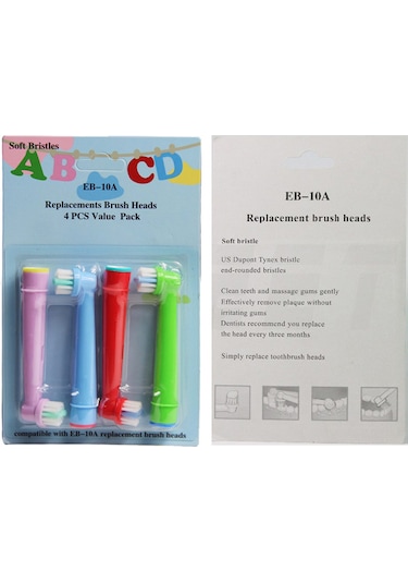 Kyver EB-10A Oral-B Uyumlu Çocuk Diş Fırçası Yedek Başlığı 4'lü
