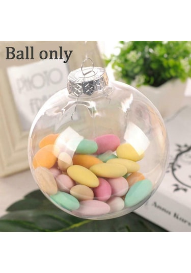 Mufunye 6cm Pe Plastik Şeffaf Doldurulabilir Top, Noel/wedding Dekorasyonu, Gümüş Kapağı, Boş Yuvarlak Ornament