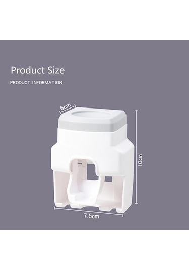 Beyaz Hapythda Duvara Monte Diş Fırçası Tutucu Seti Otomatik Diş Macunu Dispenseri Su Geçirmez Banyo Aksesuarları Diş Macunu Sıkacağı Beyaz