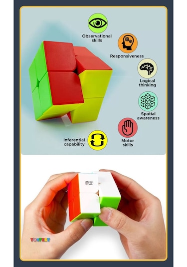 2x2 Qy Speed Zeka Küpü Stickersız Akıl Küpü Rübik Küp