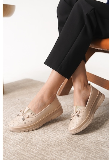 Garantili D0109 Günlük Ortopedik Kadın Babet Ayakkabı Bej