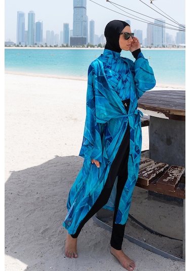 Remsa Mayo Remsa Tesettür Mayo Üzerine Tek Kaftan Kimono Pareo Rp014 Berrin Siyah