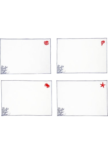 Amerikan Servis Mercan Desenli 4 Lü Set Diğer