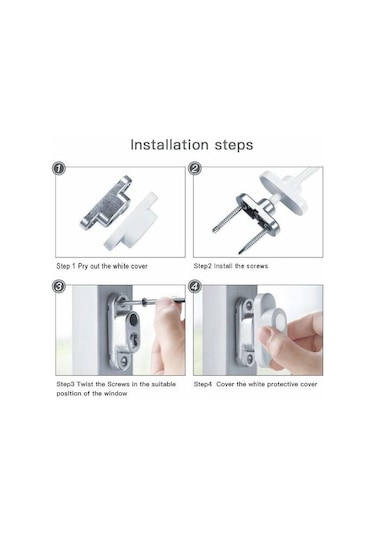 Çelik Halatlı Kilit Pvc Pencere Emniyet Çocuk Güvenlik Kilidi 4a N11.1644
