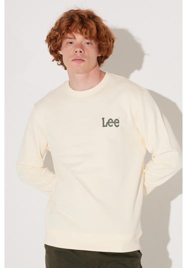 Lee Erkek Sweatshirt L81mrfnq Ekru
