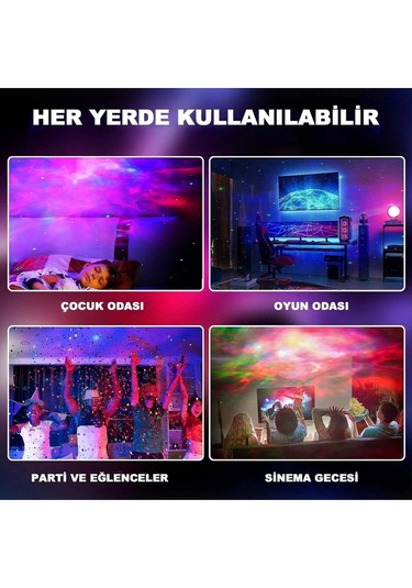 Astronot Projektör Işık, Gece Lambası,çocuk Odası Beyaz