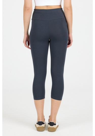 Malabadi Kadın Füme Penye Modal Yüksek Bel Spor Kapri Tayt 1909 Füme