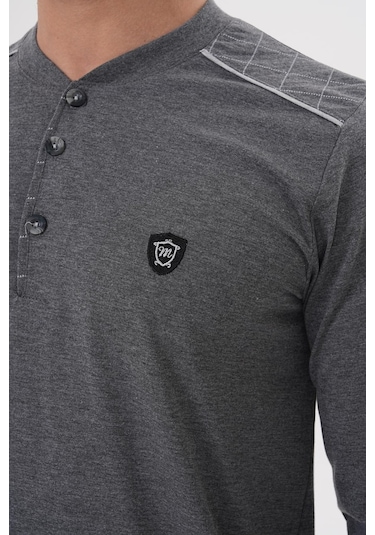 Mecit 2982 Füme Büyük Beden Uzun Kollu Erkek Pijama Takımı Füme