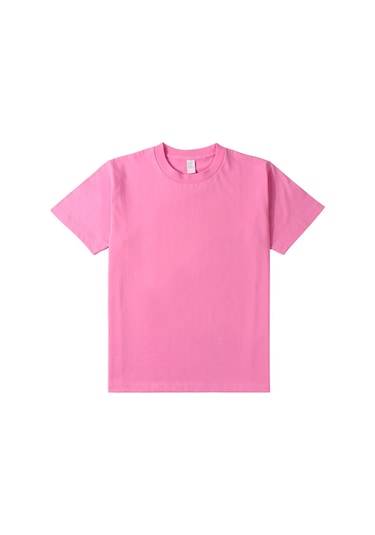 Yeni Japon Ağır Pamuklu Kısa Kollu Pembe Pembe