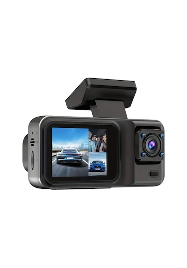 Tenfowee Siyah A98 Üçlü Kamera Araç Dvr - 1080p Full Hd, Gece Görüşü, Döngü Kaydı, Çarpışma Kilidi, 2" Ips Ekran Sd Kart Dahil Değil