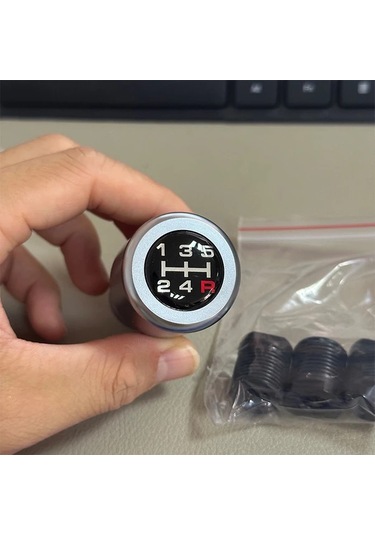 Xuweiwei Mavi 5 Vites Manuel Vites Topuzu Aluminyum Abs Kısa 7cm 3 Adaptörlü