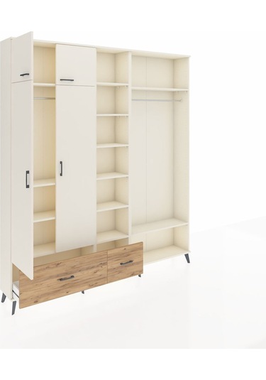Arges Dolap 12 Raflı 2 Çekmeceli 2 Askılı 220x30x243 Aytaşı-aytaşı/çam Aytası/atlas Çam
