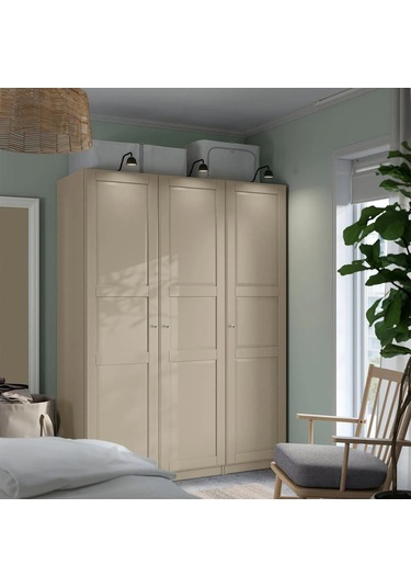 Ikea Gri Geniş Kapaklı Gardırop 150x60x201 Cm
