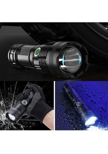 Ebitda Yüksek Parlaklık Lazer El Feneri, Teleskopik Zoom, Uzun Menzilli, Açık Hava Kamp El Feneri Çok Renkli