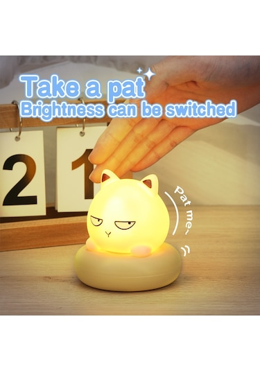 Cbtx Sevimli Şekil Silikon Dokunmatik Gece Lambası  - Yeşil