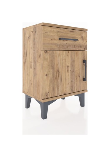 Arges Komodin Tek Raflı Tek Kapaklı 44x30x64 Çam-çam Çam