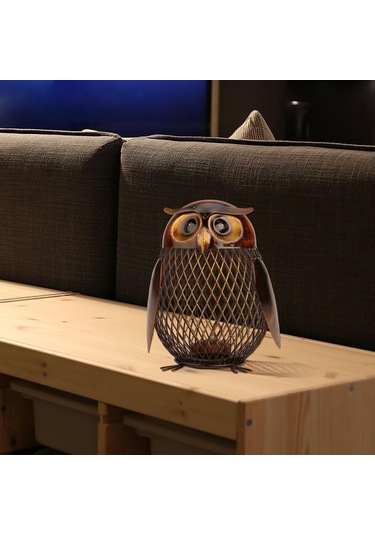 Jms Tooarts Baykuş Şekilli Metal Para Kutusu Ev Mefruşat Ürünleri Crafting Hediye