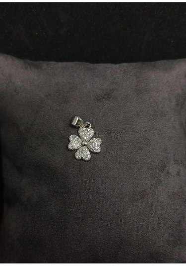 Taşlı Yonca Gümüş Takı Seti - Kolye Ucu, Küpe Ve Yüzük - Şık Ve Zarif Tasarım Gümüş