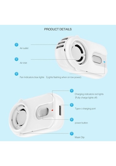 Filtrelenmiş Şarj Edilebilir Maske Fanı Açık Gri Crzb1j Gri Yok Boyun Buharsız 100 Adetten Az