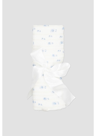 Erkek Çocuk Baskılı Müslin Battaniye Ekru Ekru