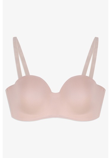 2'li Paket - Kadın Dolgusuz Mikro Straplez Sütyen Siyah - Ten