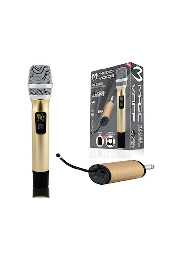 Magicvoice MV-1301E Kablosuz Uhf Ekranlı 1 El Telsiz Mikrofon
