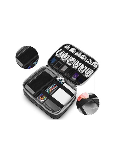 Sones Çok İşlevli Kulaklık Şarj Cihazı Veri Kablosu Saklama Çantası Taşınabilir Güç Paketi, Boyutlar: U, 25 X 18 X 7 Cm Diğer