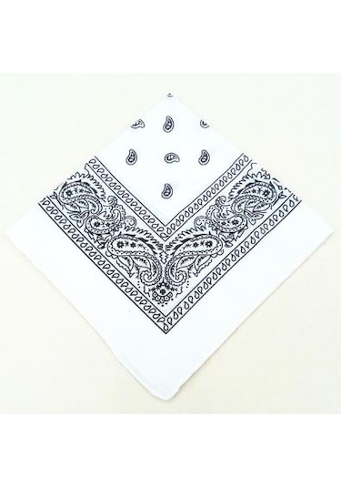 Melek Kare Bandana Fular Beyaz