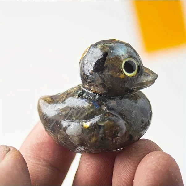 Trendooze Sevimli Ördek Yavrusu Aksesuarı, Aquamarine Kristal Dekor, İyileştirici Doğal Kristal