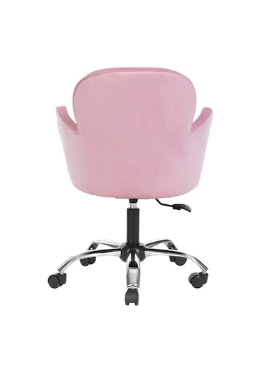 Markaelz Krom Metal Ayaklı Ofis Çalışma Sandalyesi Kelebek Pembe