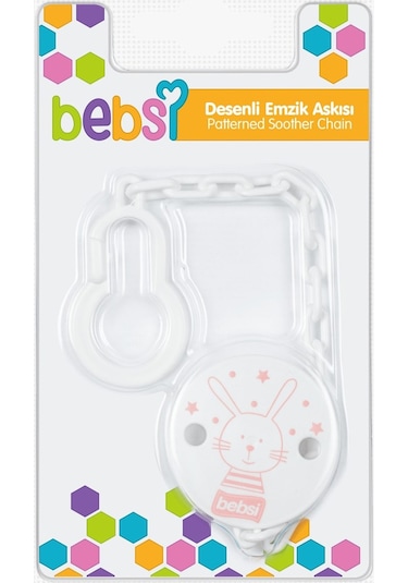 Bebsi Desenli Emzik Askısı 49 Bej - Bebek Mavisi