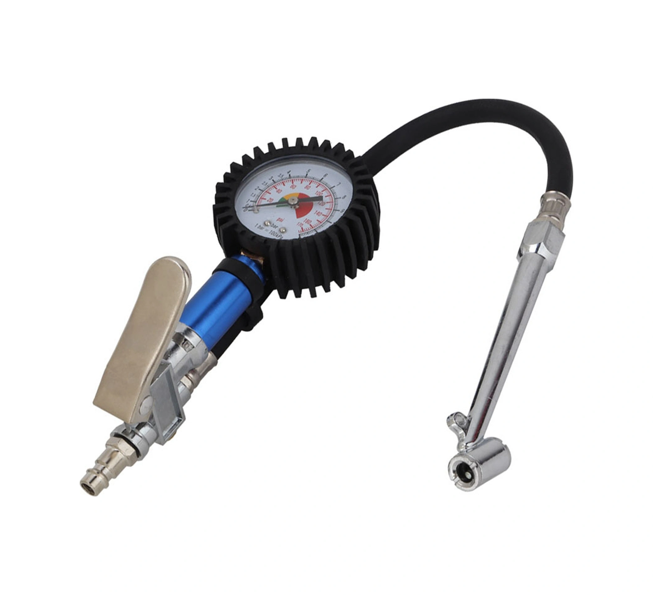 Tenfowee 12 Bar Alüminyum Lastik Basınç Test Cihazı, 55mm Çaplı Çift Okuma Gösterge, Otomatik Kapanan Bakır Uçlu, Basit Kullanım