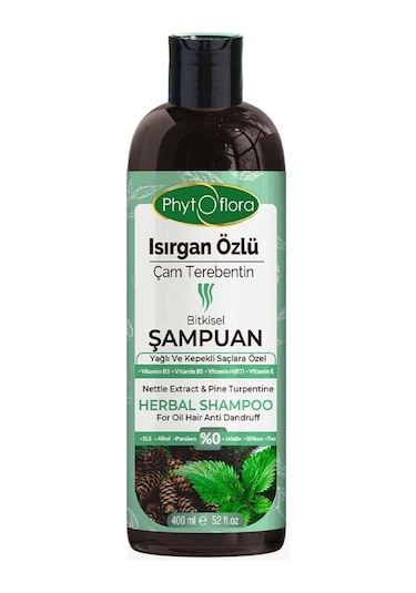 Phytoflora Isırgan Özlü Çam Terebentin Özlü Bitkisel Şampuan 400 ML