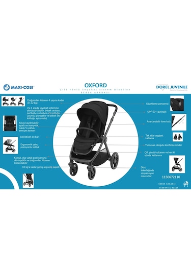 Oxford Çift Yönlü Seyahat Sistem Olabilen Bebek Arabası Twillic Truffle