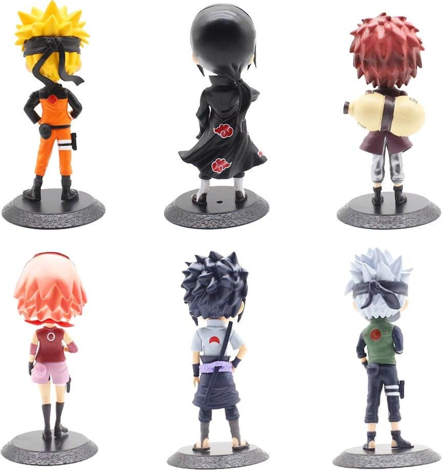 Naruto Shippuden 6'lı Anime Manga Figür Seti Uzumaki Kakashi İtachi Sakura Sasuke Bir Arada 15 Cm. Naruto - Bandai