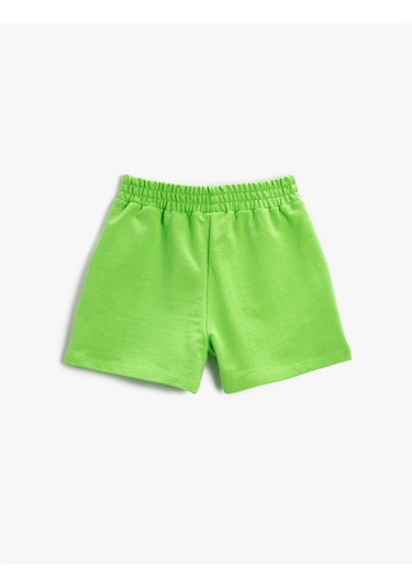 Koton Beli Lastikli Şort Cepli Baskılı Pamuklu Yeşil 2skg40235ak Yeşil