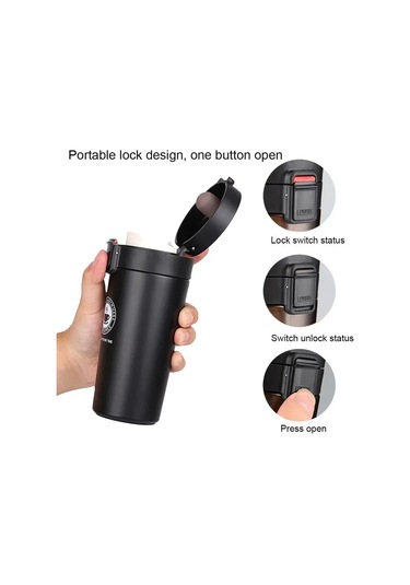 500 Ml Termal Kupa Sızdırmaz Termos Kupa Kahve Çift Duvar 304 Diğer Siyah