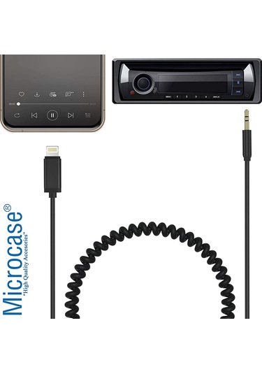 iPhone Lightning to Aux Çevirici 3.5 mm Spiral Ses Kablosu AL2693