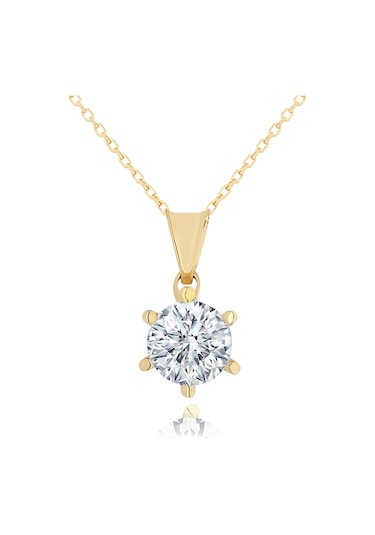 Chavin 2 Carat Swarovski Tektaş Gümüş Kadın Kolye Dh18Sr