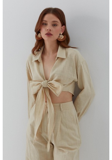 Bağlamalı Takım Bej Bej