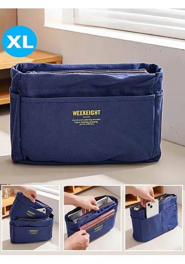 Travel Büyük Fermuarlı Çanta İç Düzenleyici, Lacivert 361982278 Mavi