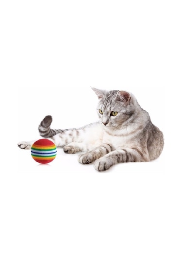 Schulzz Kırmızı Şeritli Orta Sert Kedi Topu 3.6 CM