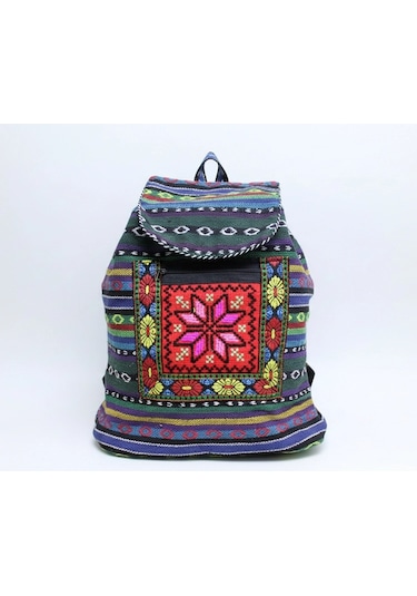 Redekspres Kilim Desenli Sırt Çantası Çok Renkli