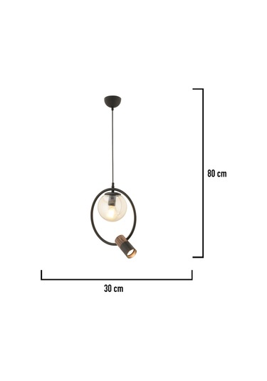 Ayaz Tekli Modern Sarkıt Oturma Odası Salon Sarkıt Avize Siyah