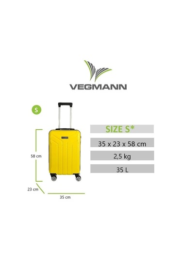 Vegmann Vela Sarı Kabin Boy Valiz Sarı